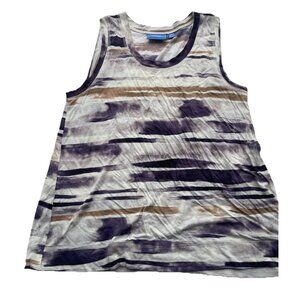 Vintage Simply Vera Vera Wang Tank Top Women's Size Large White Purple Brown